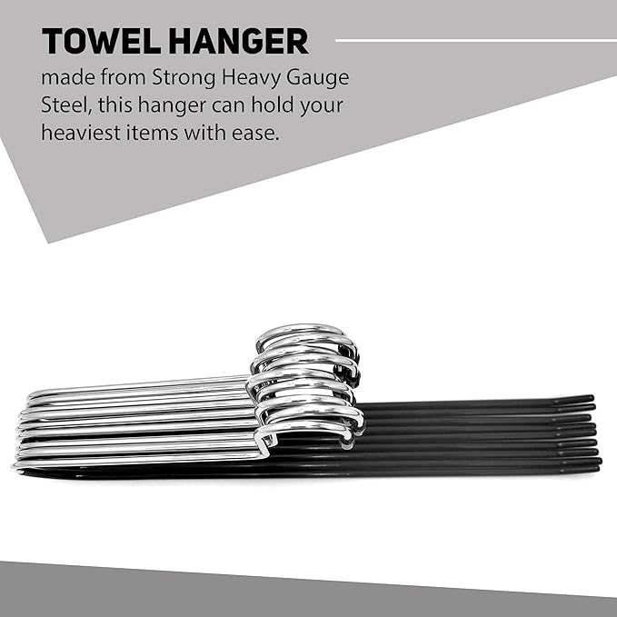 BuyDBest -Stainless Steel Hanger Set of 9, Heavy Duty Hanger for bedspreads, Blankets, tablecloths, linens, Large Towels