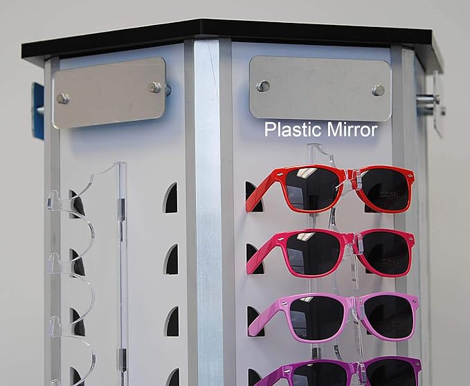 Owl Rotating Display for 120 Sunglasses Rack Holder Floor Stand Mirror 6021