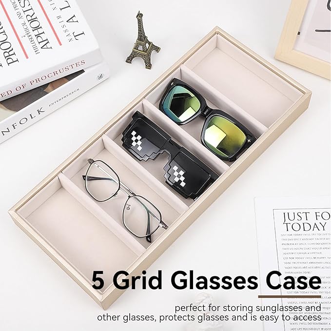 Glasses Box Tray, Sunglass Tray Stackable Glasses Display Organizer Jewelry Organizer for Watch Holder 14.96 * 6.5IN