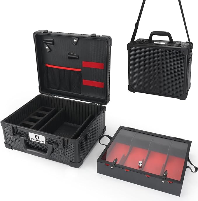 Large Barber Carrying Case, Hairdresser Tool Box Organizer Traveling Case, Portable Travel Barber Suitcase for Hair Stylist Pet Groomer Beauty Salon Makeup Artist