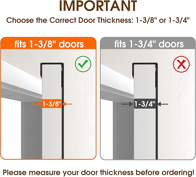 KitchLife Over The Door Hooks Hanger with 15.75 inches Extended Arms, Fit for 1-3/8" Doors, J40U, Thickened Bathroom Towel Rack Organization, 1 Pack Double-Hook, Matte Black