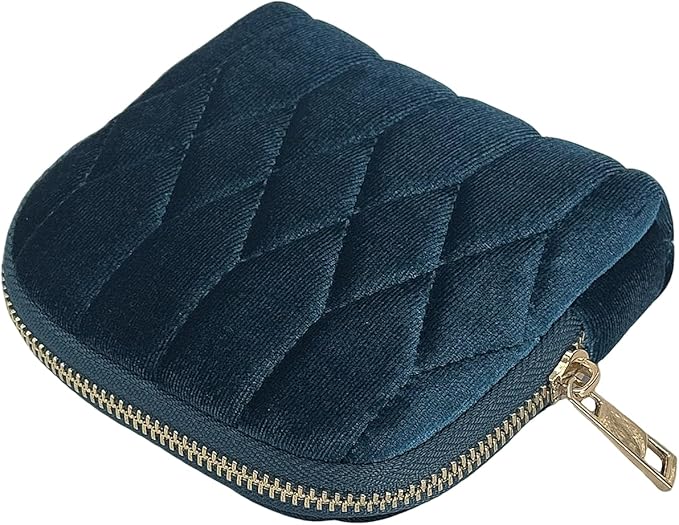 Small Travel Jewelry Case - Jewelry Travel Organizer Bag with for Bracelets, Necklaces, Bangles, Jewelry Organizer Storage Bag Gift for Women Girls,5.1x4.72x1.18 IN- RJB001-Blue
