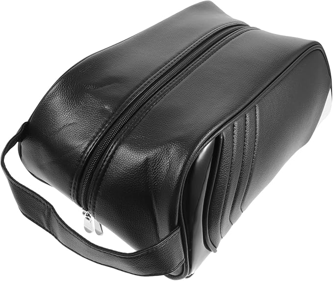 Hemoton Waterproof Golf Shoe Bag 16 Inch Pu Leather Dustproof Small Travel Carry Case Multi-Functional Storage for Men
