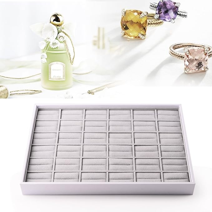 Oirlv 36 Slot Ring Storage Tray Showcase Jewelry Display Organizer