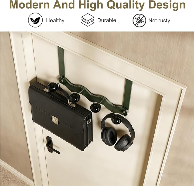 Over Door Coat Rack, Coat Hooks for Door Coat Hanger, Towel Hanger for Bathroom, Door Hanger Hooks, Hooks for Hanging Hat Key Towel Purse Robes Mudroom Entryway