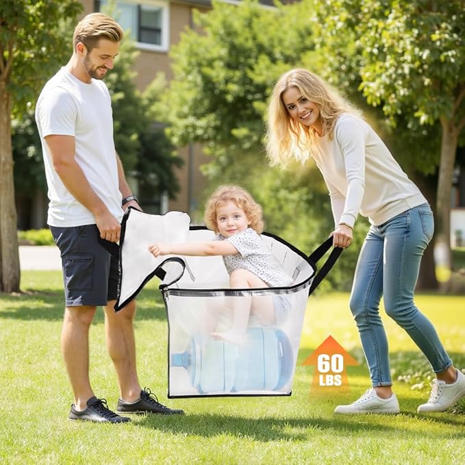 Extra Large Heavy Duty Moving Bags, Storage Bags with Strong Zippers & Handles, Packing Bags for Moving Essentials, Ideal Storage Tote for Home, Dorm & Storage Solutions, 76L, 6 Packs, Clear