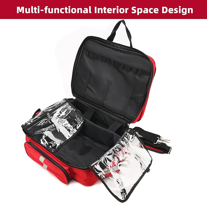 Empty First Aid Organizer - Trauma, Emergency Medical Bag for Nurses & Home Health Care (Bag Only)