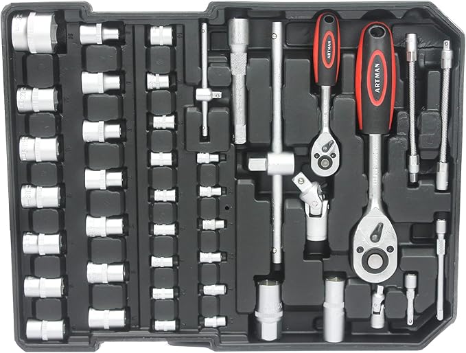 899pcs Artman Tool Set Tool Set Mechanics Kit, General Household Hand Tool Set for Home, Rolling Tool Box with Wheels - Perfect for Craftsman, Diyer, Handyman (Black)