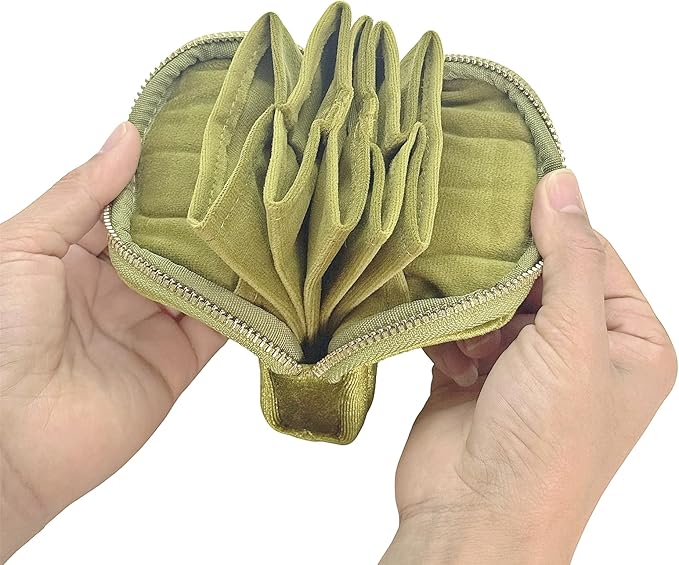 Small Travel Jewelry Case - Jewelry Travel Organizer Bag with for Bracelets, Necklaces, Bangles, Jewelry Organizer Storage Bag Gift for Women Girls,5.1x4.72x1.18 IN- RJB001-Green