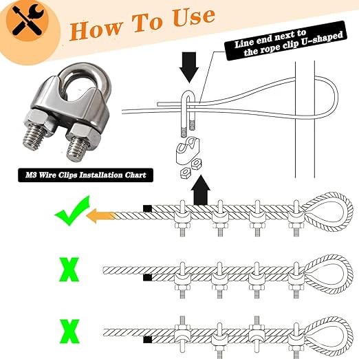 1/8 Wire Rope Kit,100ft Vinyl Coated Stainless Steel Cable with M5 Turnbuckles for Outdoor String Light Hanging Kit, Clothesline Cable, Curtain Hanging System