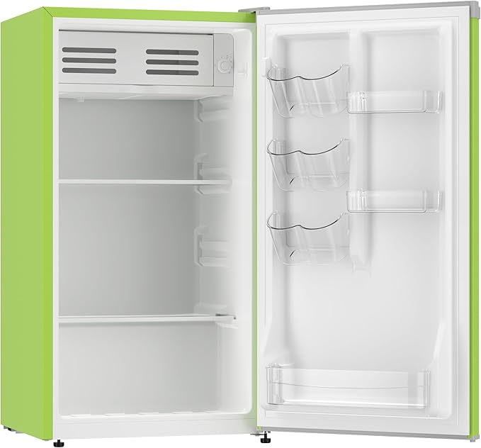 ARCTIC CHEF Mini Refrigerator-Freezer Compartment-Adjustable Thermostat Control-Reversible Doors-Ideal for Dorm, Office, RV, Garage, Apartment-LIME, 3.2 CU.FT