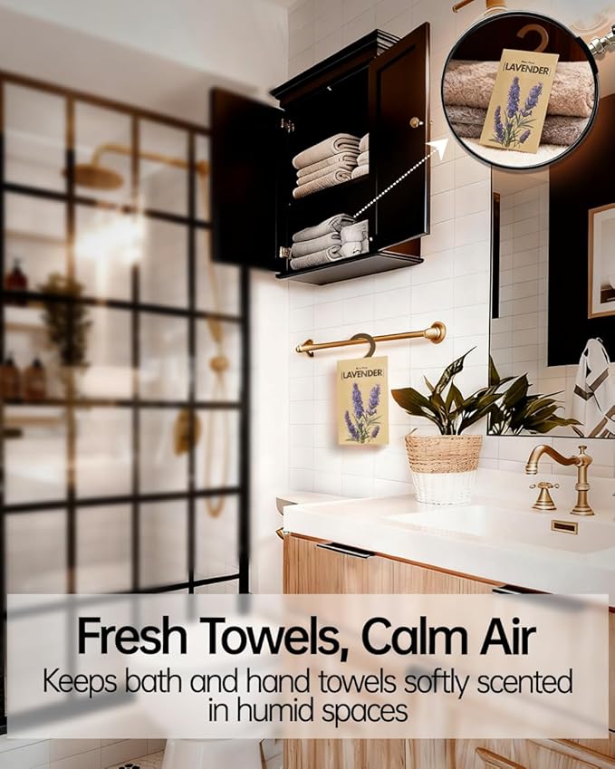 12 Packs Lavender Potpourri Scented Sachets for Closet & Drawer【Deodorizer for Stagnant Air】，Long Lasting Hanging Paper Air Fresheners and Odor Eliminator for Clothes