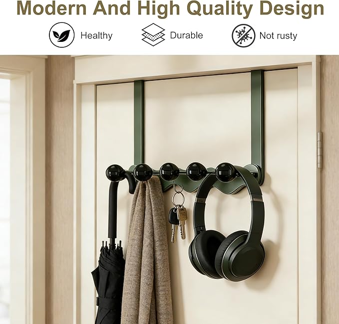 Over Door Coat Rack, Coat Hooks for Door Coat Hanger, Towel Hanger for Bathroom, Door Hanger Hooks, Hooks for Hanging Hat Key Towel Purse Robes Mudroom Entryway