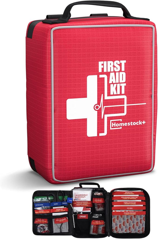 First Aid Kit, Upgrade Trauma First Aid Kit with Labelled Compartments -Emergency Medical Kits with Molle System First Aid Kits for Car, Home, Hiking, Camping and Outdoor Emergencies -216 Pieces