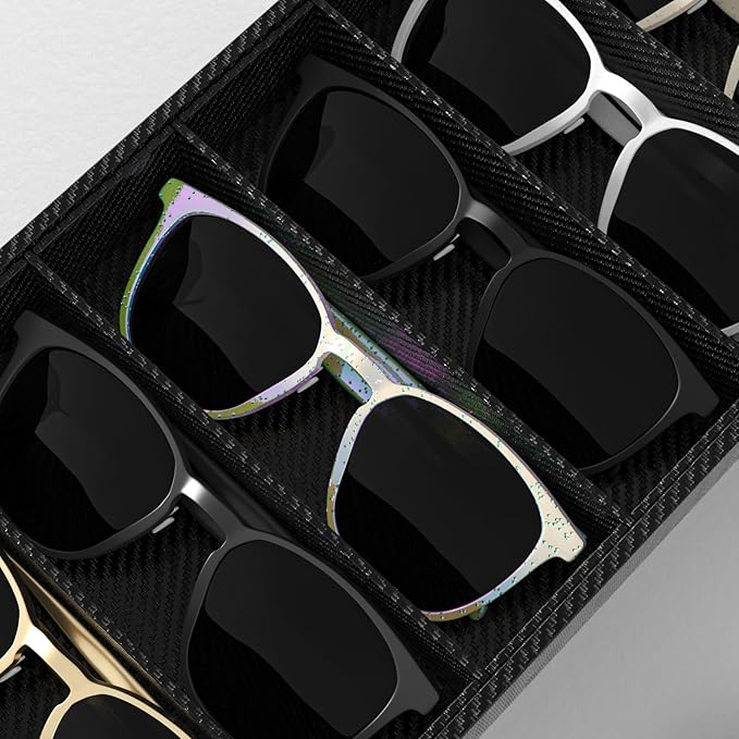 Sunglass Organizer Tray,Eyeglass Storage for Multiple Glasses,Jewelry and Sunglasses Drawer Organizer (Carbon Fiber 1)