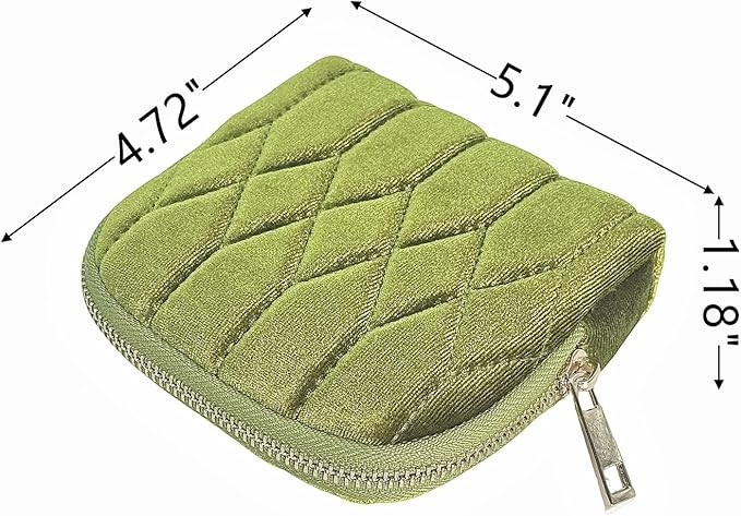 Small Travel Jewelry Case - Jewelry Travel Organizer Bag with for Bracelets, Necklaces, Bangles, Jewelry Organizer Storage Bag Gift for Women Girls,5.1x4.72x1.18 IN- RJB001-Green