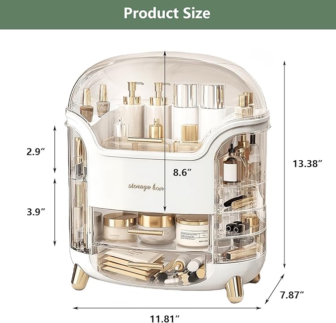 Large Makeup Organizer Countertop Vanity Organizer Cosmetic Organizer Makeup Storage Box Bathroom Counter Organizer Perfume Skincare Organizers Gift Women Girls Clear Design Easy Visibility