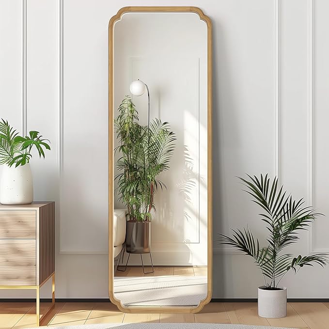 WallBeyond Full Length Mirror Wall Mounted 71"x24", Rustic Wooden Frame Floor Mirror, Large Full Body Mirror for Bedroom, Leaning or Hanging Against Wall (Natural Solid Wood)