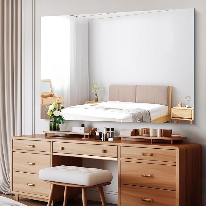 CILIBER Frameless Mirror, 60x40 Bathroom Mirrors for Wall, Upgraded Shatterproof Rectangle Vanity Mirror Over Sink with Polished Edge for Bathroom,Bedroom,Living Room and Entryway