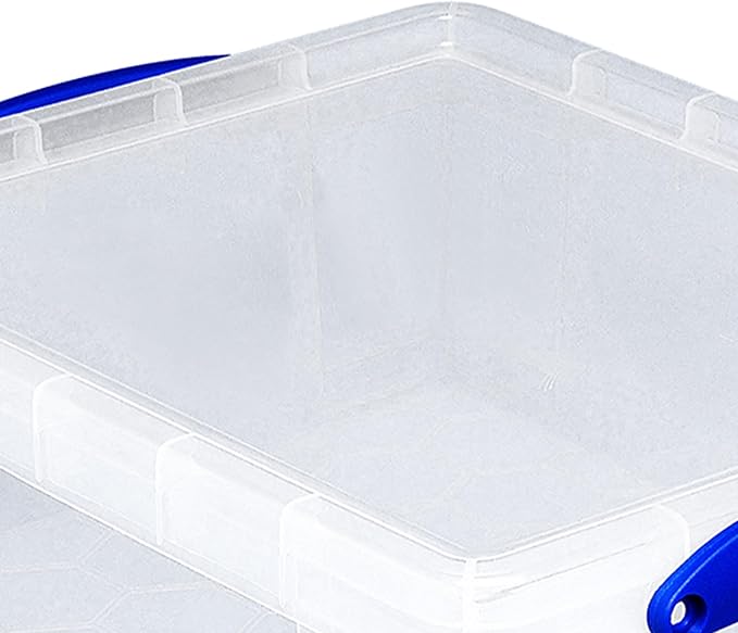 Really Useful Box 2 Pack Storage Bins, Clear Plastic Stackable Organizing Totes, 8.1 Liter