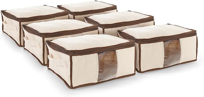 Covermates Keepsakes - Canvas Storage Bag - Premium Canvas - Carrying Handles - Dual Zipper Pulls - Indoor Storage, Natural
