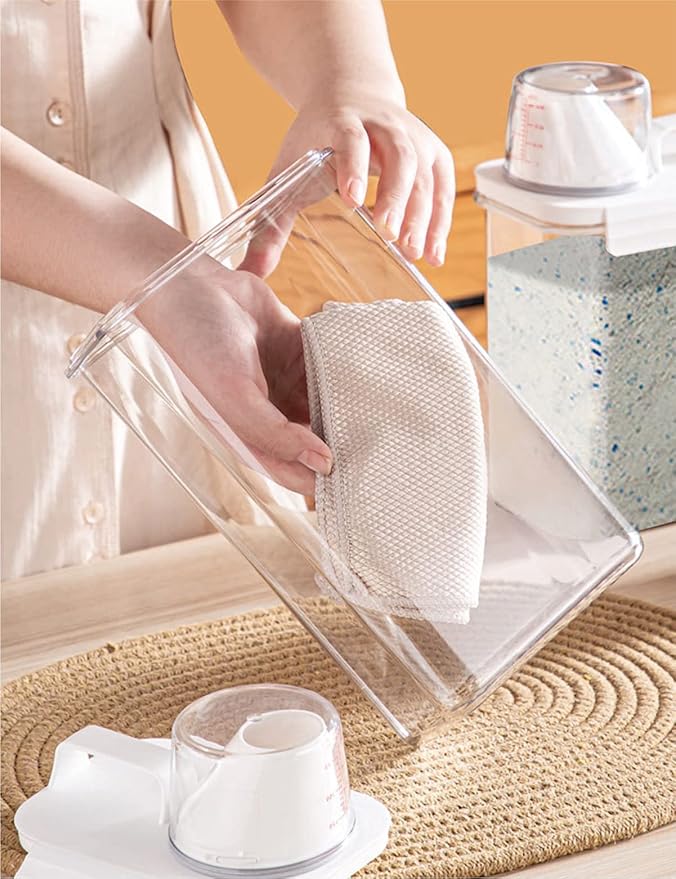 [3 Pack] Liquid Laundry Detergent Dispenser For Laundry Room Organization And Storage, 78oz Large Capacity Laundry Soap Containers With 12 Removable Labels, BPA Free & PET Plastic Clear