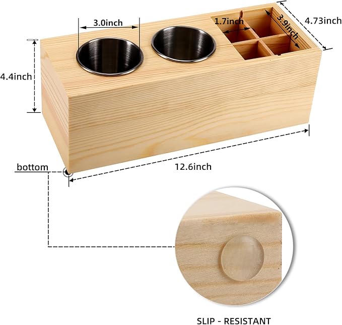 Hair Dryer Countertop Holder, Hair Tool Organizer Wall Mount, Blow Dryer Holder Organizer, Bathroom Countertop Blow Dryer Holder and Curling Iron Holder (Cedar Wood, Log color)