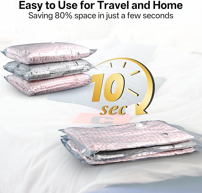 Cordless Rechargeable Pump with Travel Vacuum Bags Set, 18 Pack Space Saver Compression Packing Bags for Luggage Suitcase Backpack