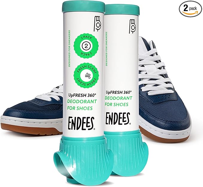 Endees UpFresh 360° Shoe Deodorizer Spray – 2 x 3.38 Fl Oz I Foot Odor Eliminator Shoe Spray for Smelly Shoes, Feet, Sneakers, Boots, and Gym Bags, Stinky Smell Elimination Deodorant, Travel Size