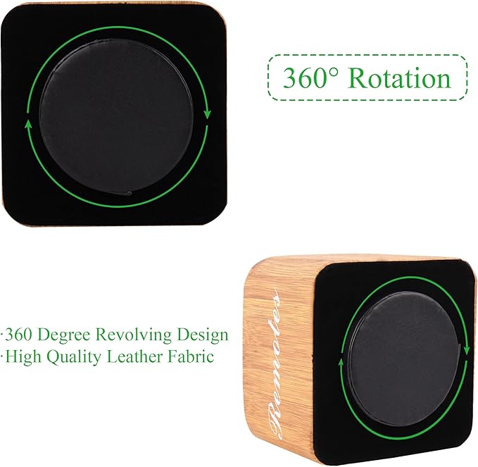 Hennaja Square Leather Art Supply Organizer,Remote Control Holder with Removable Dividers,360°Rotatable Pencil Holders,4 Compartments Organizer for Office Supplies Storage Box(1-Beige)