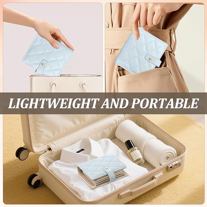 Velvet Travel Jewelry Organizer Book with Zipper Pouches – Anti-Tarnish, Scratch-Proof Jewelry Storage for Rings, Necklaces, Earrings, Bracelets – Portable Soft Case for Women (Blue)