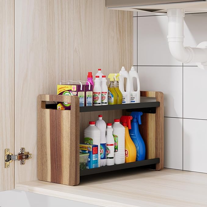 Bathroom Counter Organizer,Bathroom Counter Shelf,Bathroom Organizers,Under Sink Organizer,Cologne Organizer For Men,Cologne Cabinet,Spice Rack Organizer for Cabinet,Gifts(Brown 2 Tier)