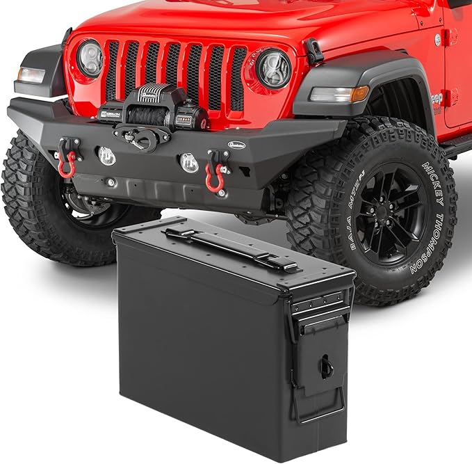 Quadratec 7.62mm Ammo Can, Black - Waterproof Ammo Box - Steel Ammo Storage Case - Fits Jeep Wrangler CJ YJ TJ JK JL & Gladiator JT - Overlanding, Tools, First Aid & Tow Recovery Gear Storage