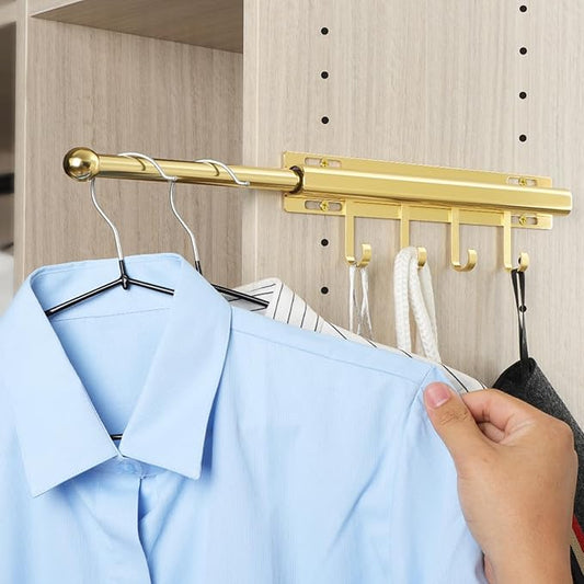 12 inch Valet Rod for Closet Pull Out Closet Valet Rod Slide Out Gold Valet Rods for Closets Telescopic Closet Rod