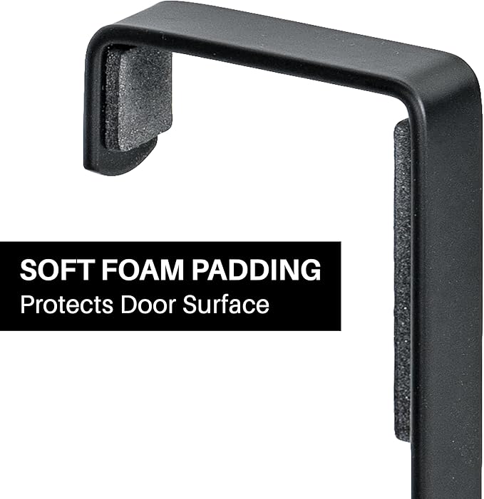LYNK Professional® Home™ Over The Door Hooks - 9 Hook Over The Door Hanger - Over Door Coat Rack - Hanging Towels or Clothes - Bathroom, Bedroom or Laundry Room - Lifetime Ltd. Warranty – Black