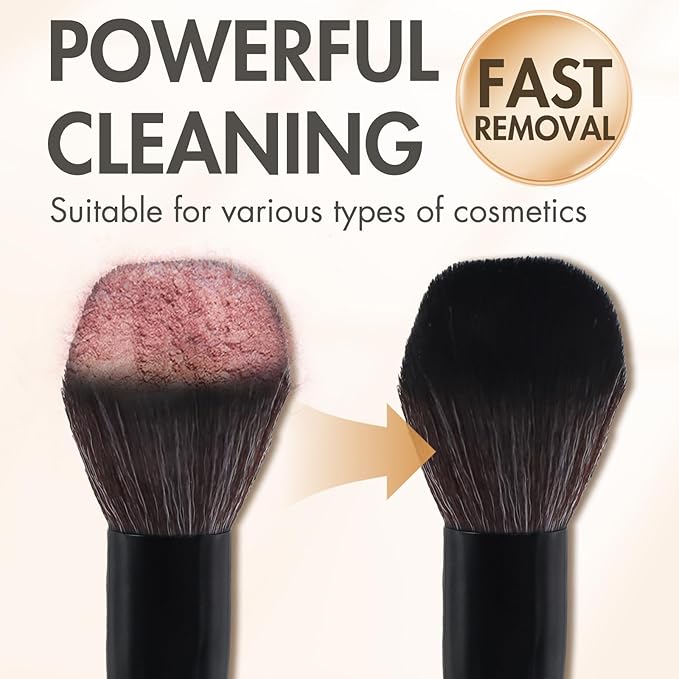 Makeup Brush Cleaner, Easily Remove Stubborn Makeup, Dirt & Impurities from Makeup Brushes, Rinse-Free & Quick Drying & Vegan & Cruelty-Free(1000 ml/33.8 fl oz, pack of 2)