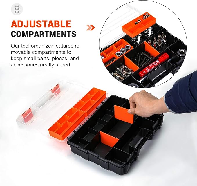 P-SH-Hanging Tote Kit for Van Shelving Storage, 3 Plastic Storage Box w/1 set Hanging Organizer Holder for Small Parts, Screws and Hardwares