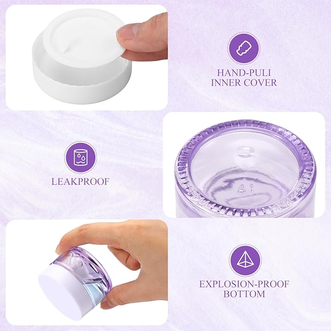 Domensi 60 Pcs 1oz Glass Jars with Lids Bulk Salve Tins Winter Cream Container Small Glass Candle Cosmetic Jars for Travel Lip Balm with Inner Liners for Lotion Sample Cream(Light Purple, White Lids)