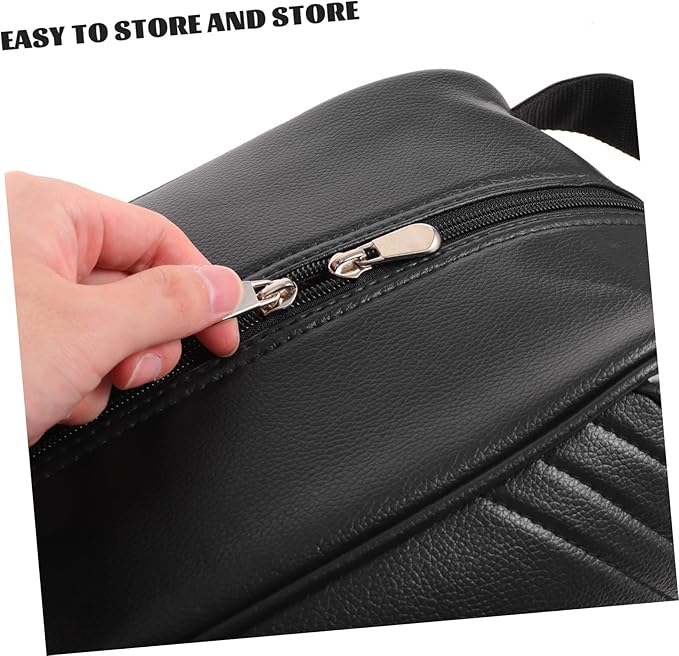 Hemoton Waterproof Golf Shoe Bag 16 Inch Pu Leather Dustproof Small Travel Carry Case Multi-Functional Storage for Men