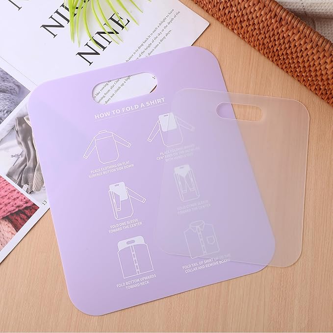 2pcs Shirt Folding Boards for Adults Boy Girl Clothing Folding Tool for Easy Laundry Portable Folder for Organizing Shirts and Hoodies Dorm