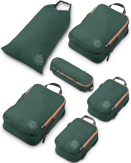 Compression Packing Cubes Set for Travel - Lightweight, Durable Clothes Organizer for Carry-On Luggage and Suitcases by TRIPPED Travel Gear