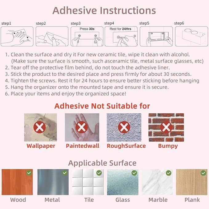 Hair Tool Organizer, Hot Tools Organizer Countertop/Wall Mount, Thick Acrylic Hair Tools Organizer with Anti-Slip Steel Cups, Hair Tool Holder for Bathroom & Vanity Storage UEMUSI