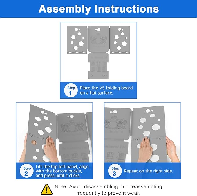 BoxLegend V5 Shirt Folding Board T-Shirt Folder Clothes Folder Laundry Organizer Helper for Adult Clothing Durable Plastic Folding Tool, Gray