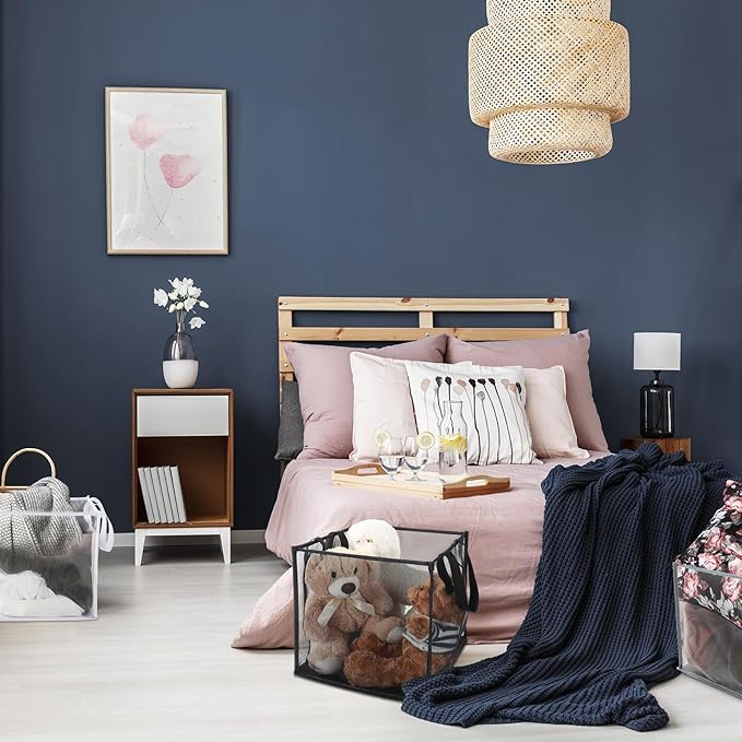 Zopeal 6 Pack Popup Laundry Hamper 13 Inch Collapsible Laundry Baskets with Handles Mesh Clothes Baskets Portable Single Layer Foldable Clothes Hamper Square Bin for Washing (Multicolor,Single-layer)