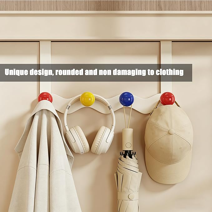Over Door Coat Rack, Coat Hooks for Door Coat Hanger, Towel Hanger for Bathroom, Door Hanger Hooks, Hooks for Hanging Hat Key Towel Purse Robes Mudroom Entryway