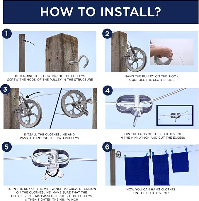Strata 100 Feet Clothesline Outdoor Heavy Duty Galvanized Wire Steel Cable, Silver PVC Coating - Clothes Line Wires for Outside Laundry Drying