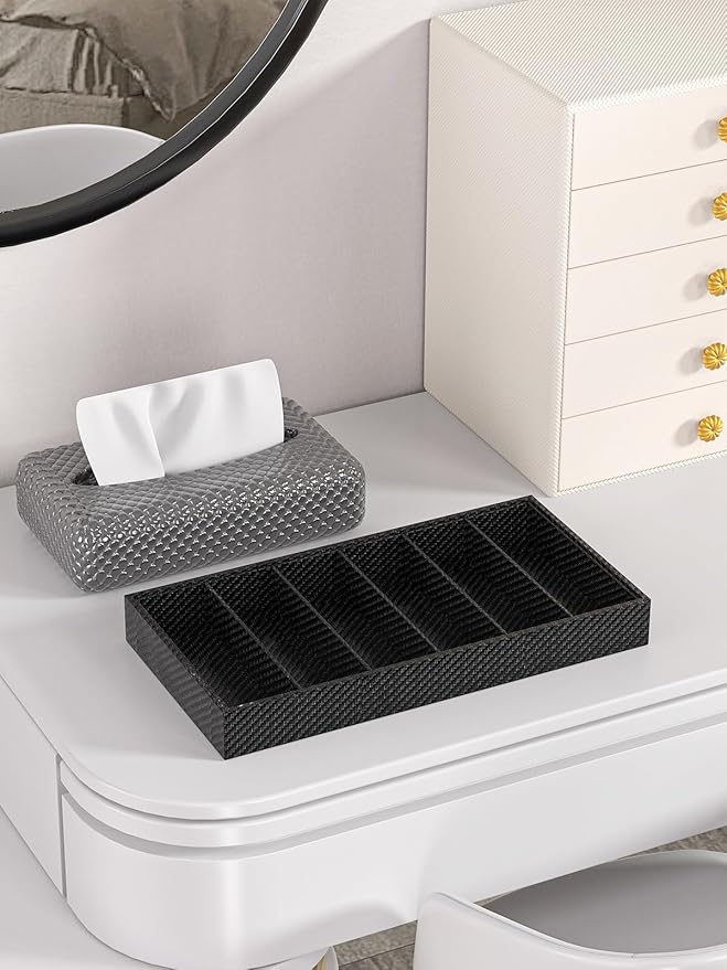 Sunglass Organizer Tray,Eyeglass Storage for Multiple Glasses,Jewelry and Sunglasses Drawer Organizer (Carbon Fiber 2)