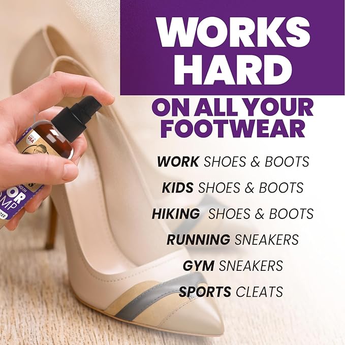 Uncle Todd's Shoe Deodorizer Spray - Proven & Powerful Enzyme Formula Spray for Shoe Odor Elimination in All Footwear (Midnight Rain)