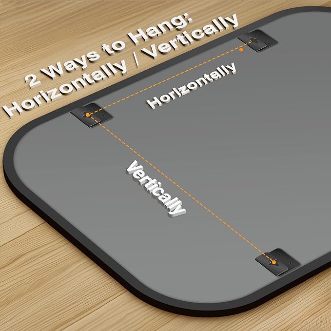 Bathroom Mirror for Wall, Black Bathroom Vanity Mirror for Over Sink 28 x 40, HD Reflection Shatterproof Mirror for Living Room Bedroom Entryway, Metal Frame Rectangular Shape