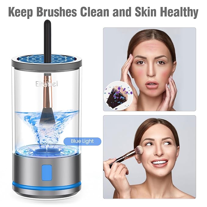 Electric Makeup Brush Cleaner Machine - 7000RPM Ultra Fast Rechargable Make Up Brush Washer - Automatic Cosmetic Brush Cleanser Tool Clean for Beauty Women, Girls Gift